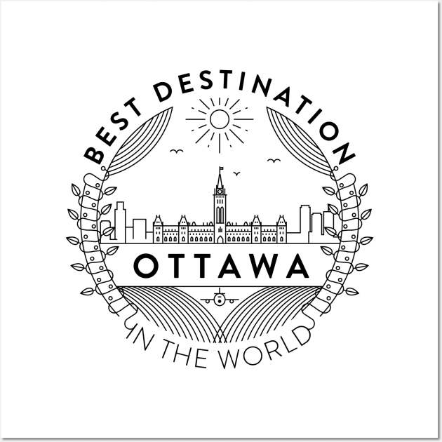 Ottawa Minimal Badge Design Wall Art by kursatunsal
